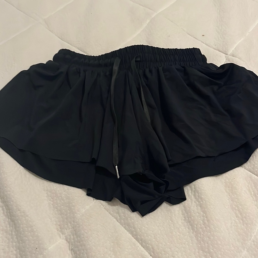 black athletic shorts